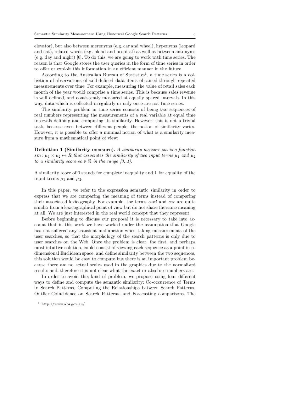 Page 5 of 20, Semantic Similarity Using Google