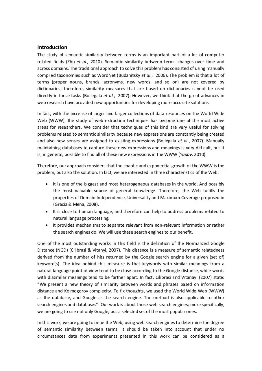 Page 2 of 16, Semantic Similarity Using Search Engines