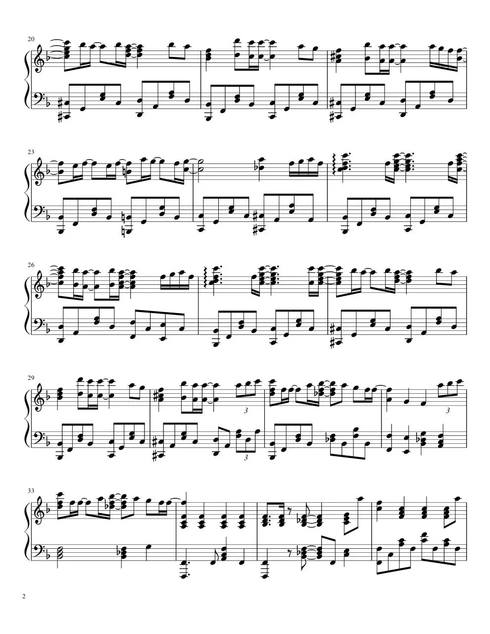 Page 2 of 6, ETERNALb Piano Sheet