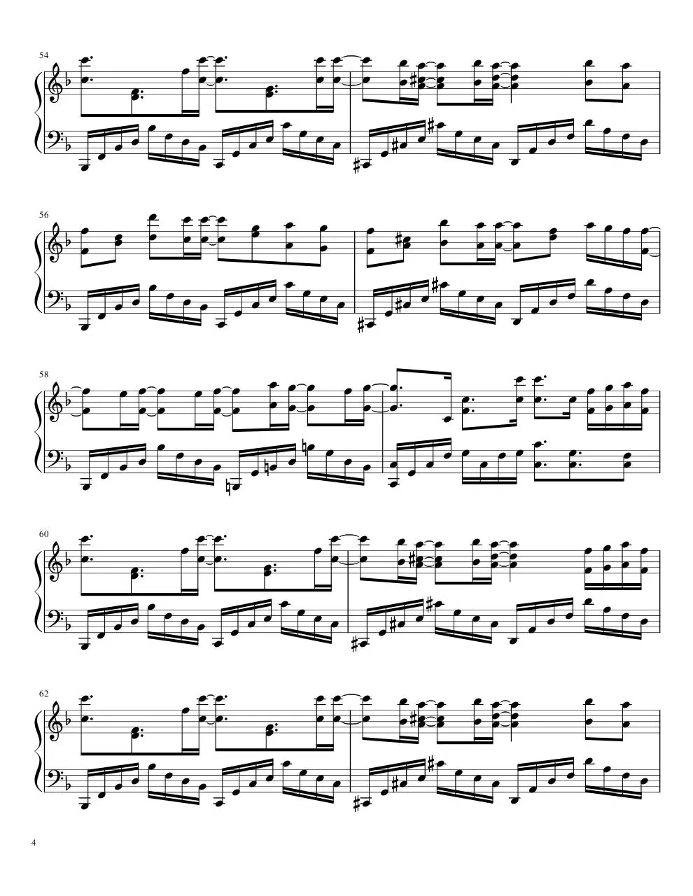 Page 4 of 6, ETERNALb Piano Sheet