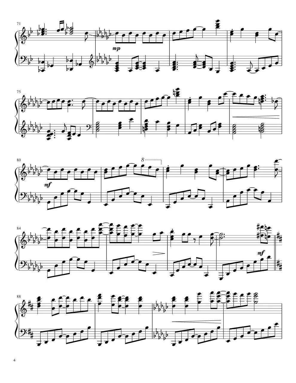 Page 4 of 7, GLISTENINGb Piano Sheet Music