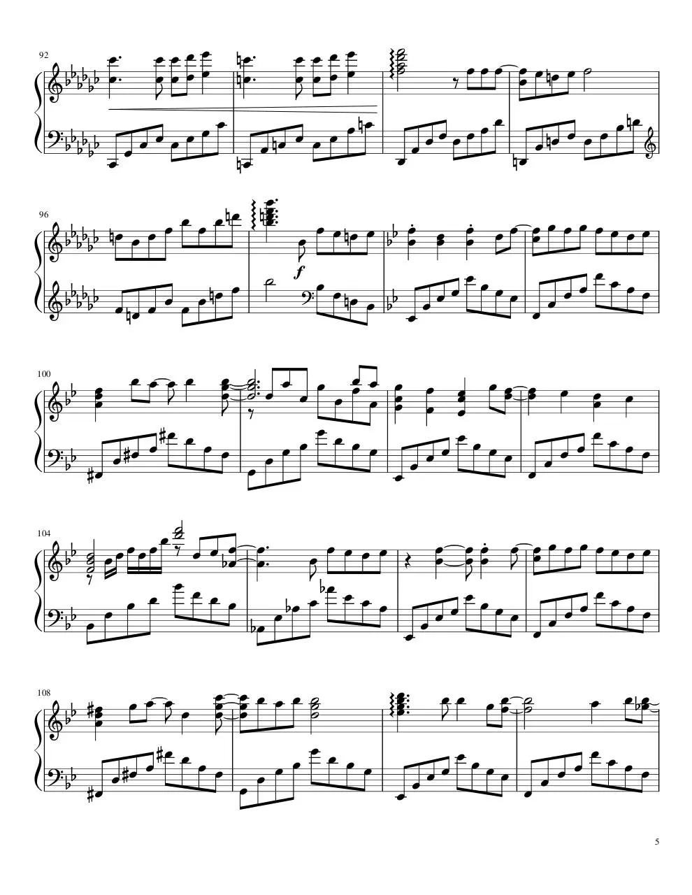 Page 5 of 7, GLISTENINGb Piano Sheet Music