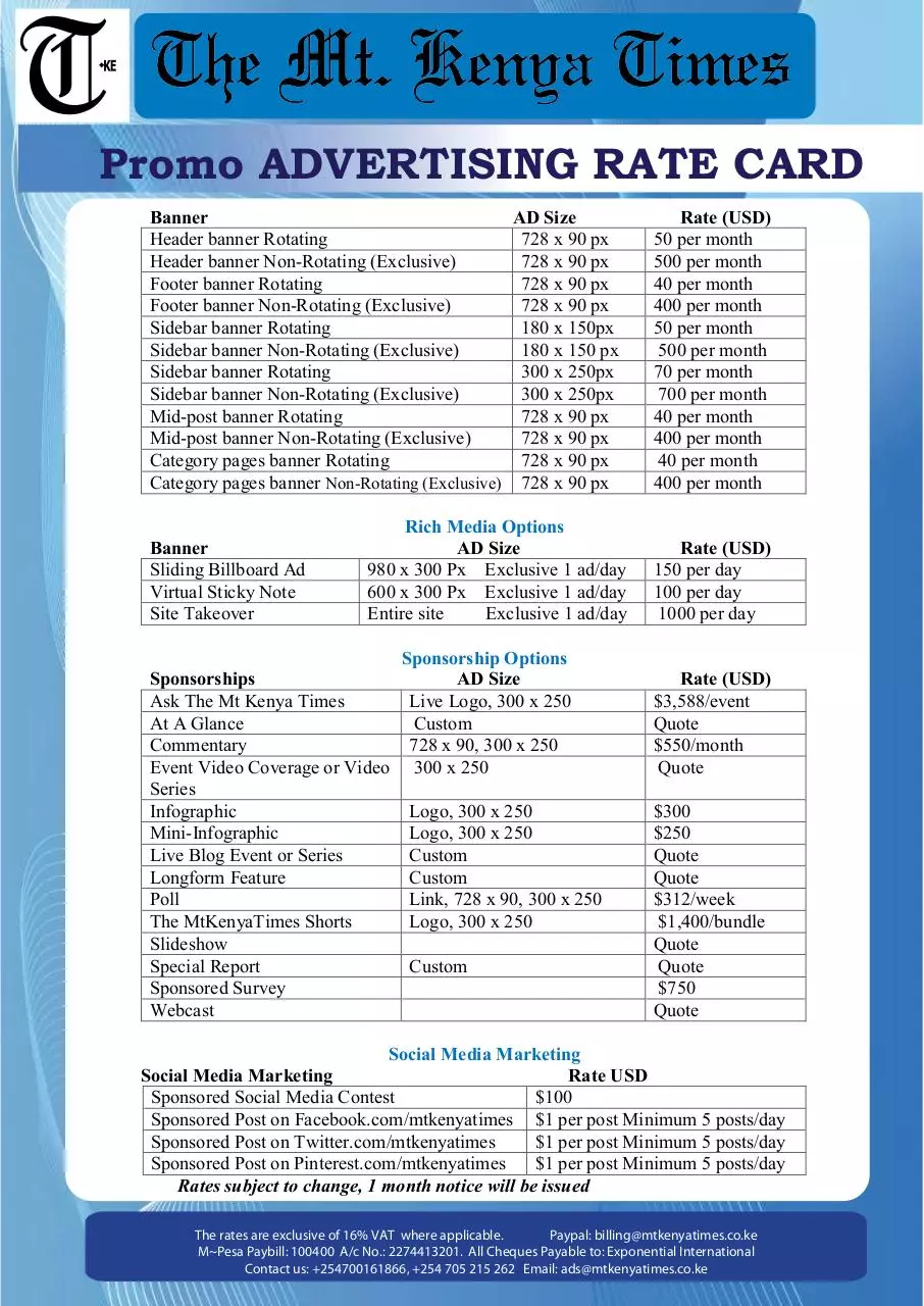Document preview - Mt. Kenya Times Rate Card Promo.pdf - Page 1/1