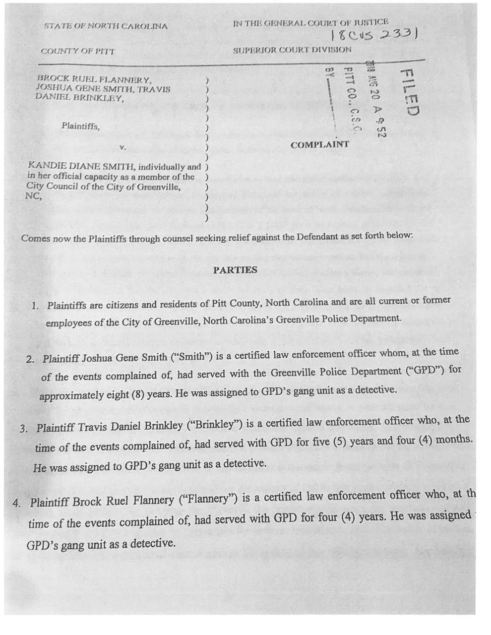 Page 2 of 21, 8 20 18 Lawsuit over GPD, councilwoman