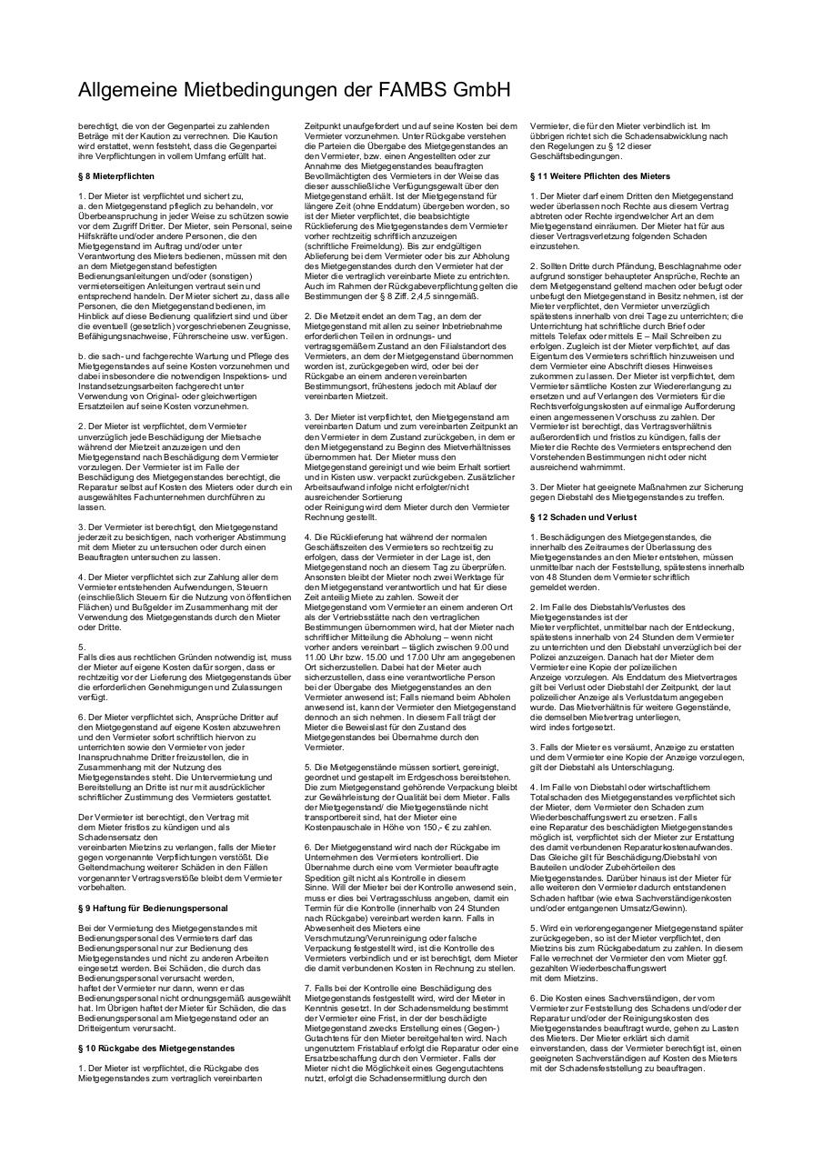 Document preview Allgemeine Mietbedingungen.pdf - page 2/3