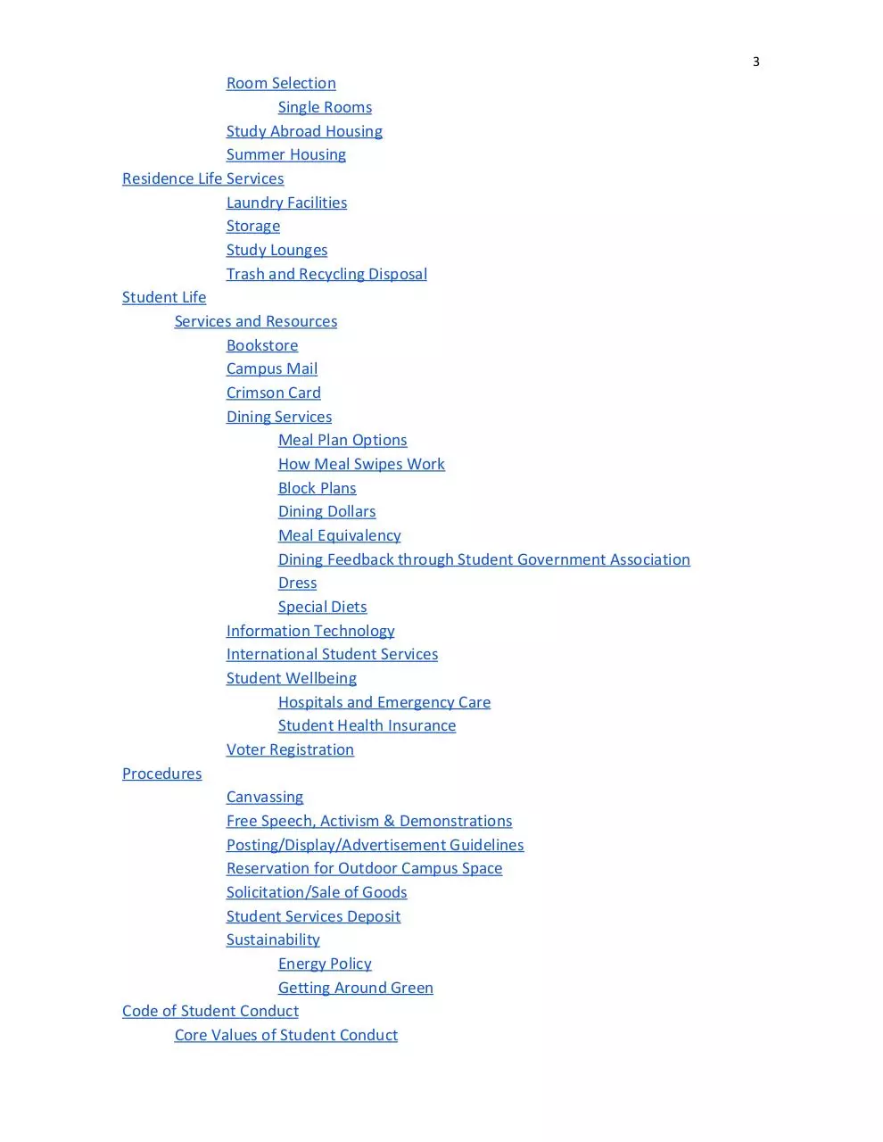 Page 3 of 80, Transy Student handbook 2018