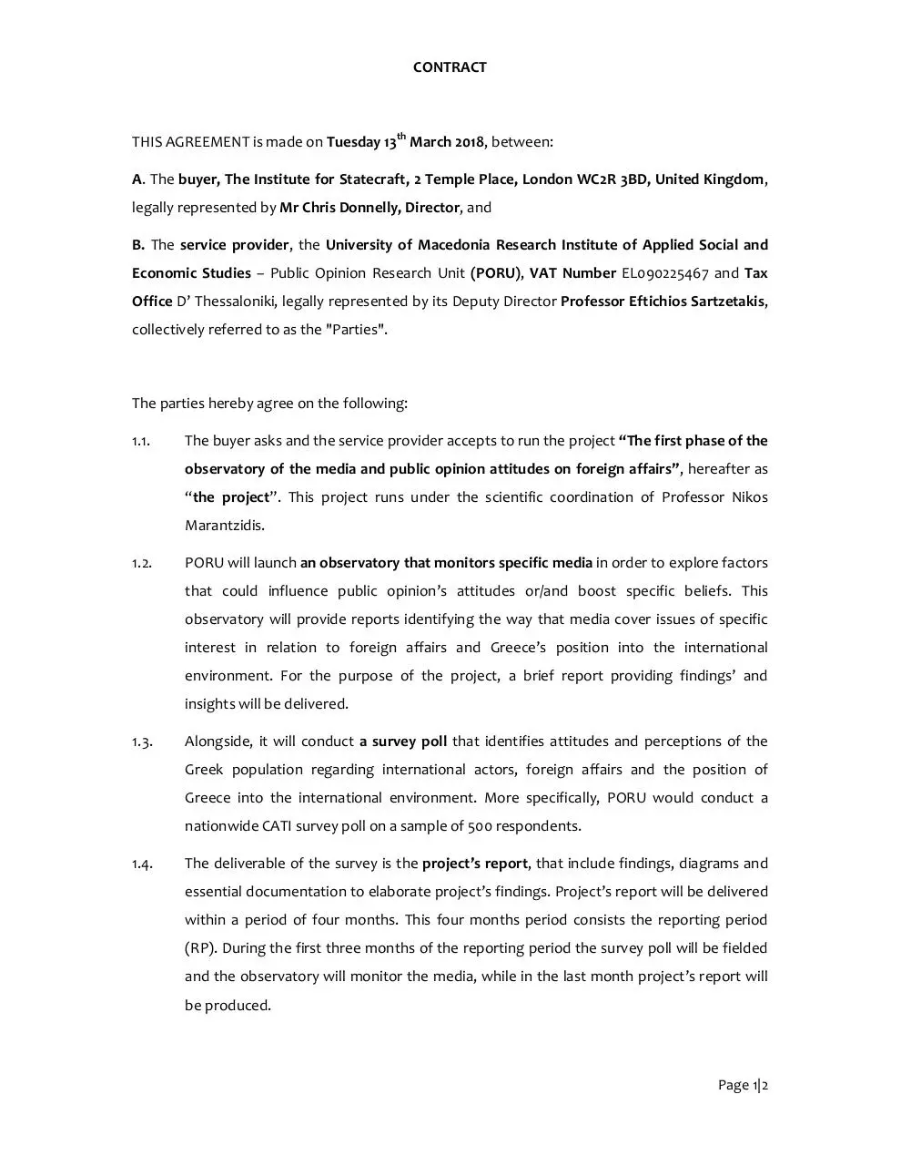 Page 1 of 2, F Contract