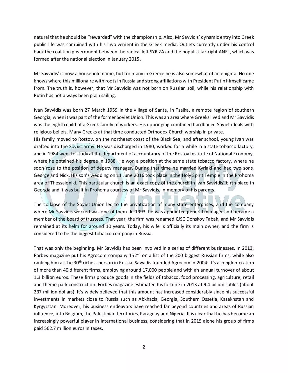 Page 2 of 8, Russian Influence in Greece [FINAL]