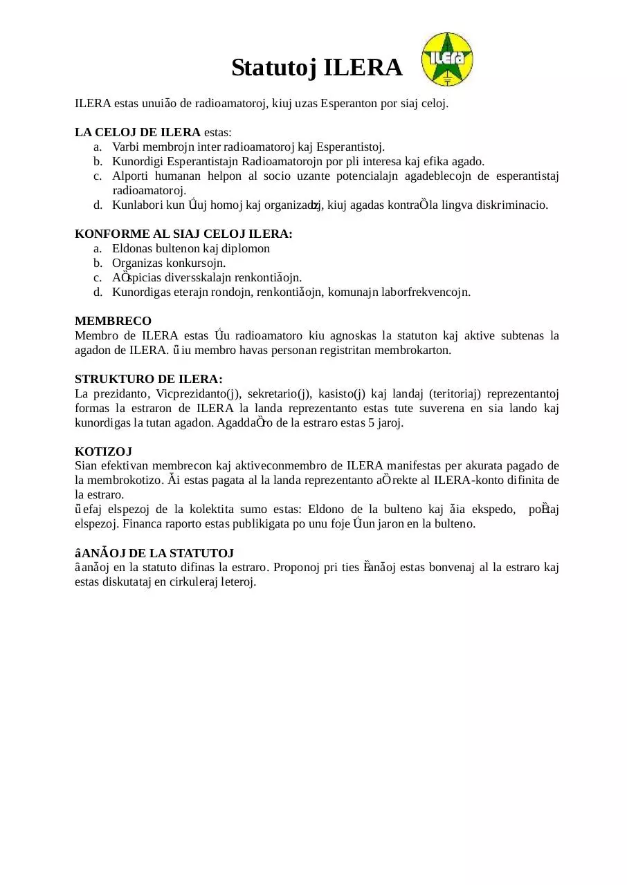 Document preview - Statutoj ILERA.pdf - Page 1/1