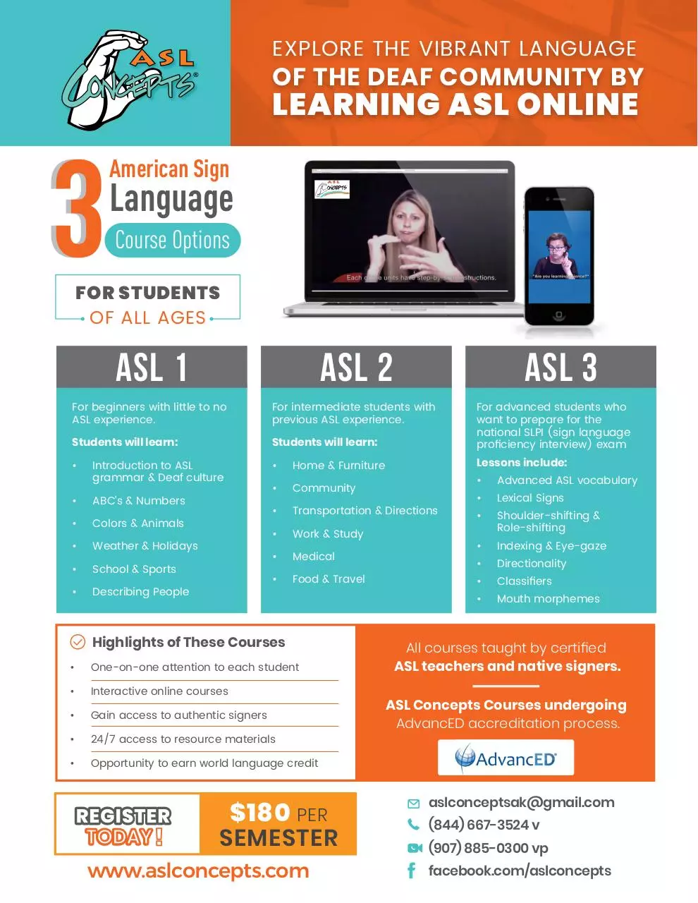 Document preview - Online ASL Class Flyer.pdf - Page 1/1
