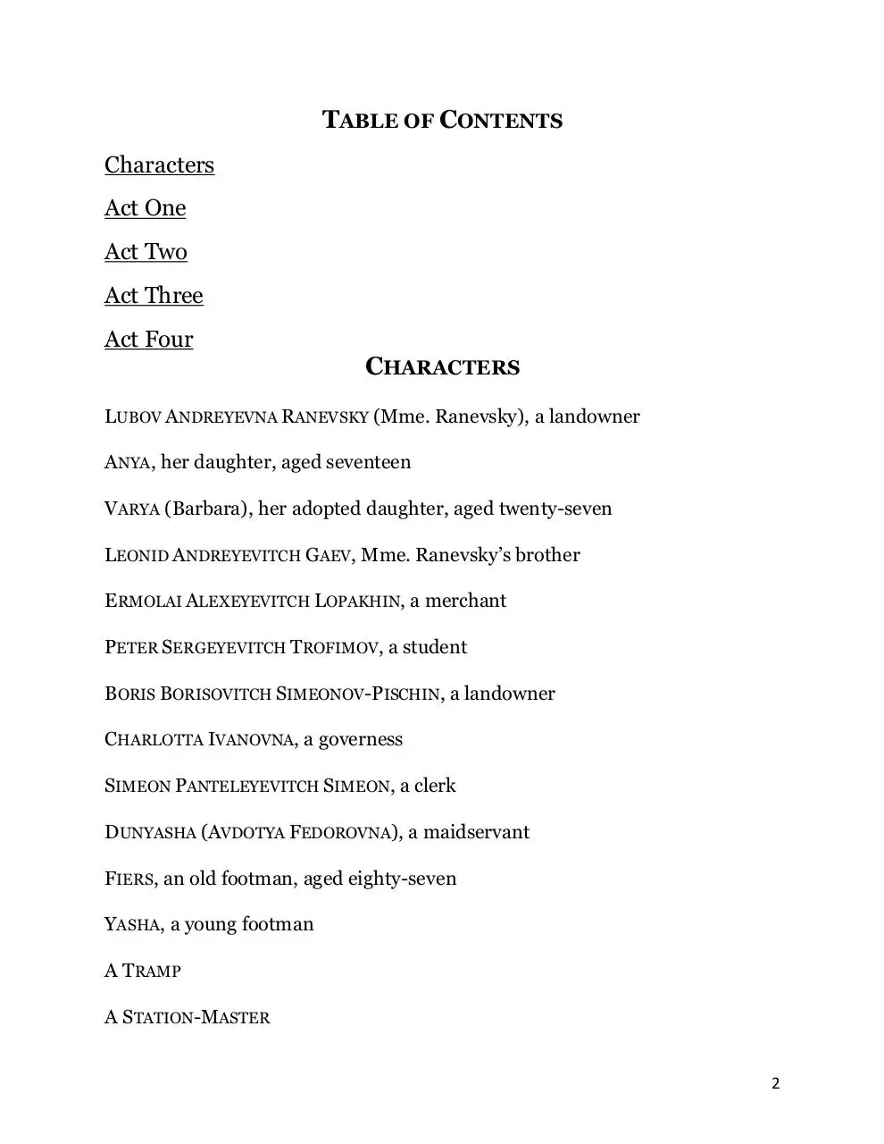 Page 2 of 55, The Cherry Orchard by Anton Chekhov