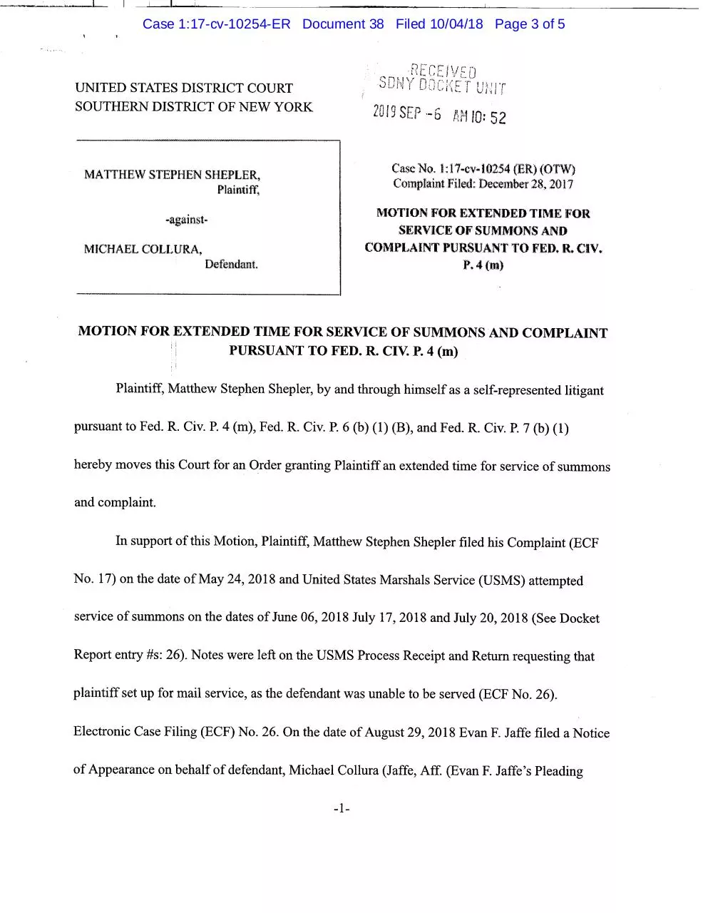 Page 3 of 5, Shepler.motion for extension of time