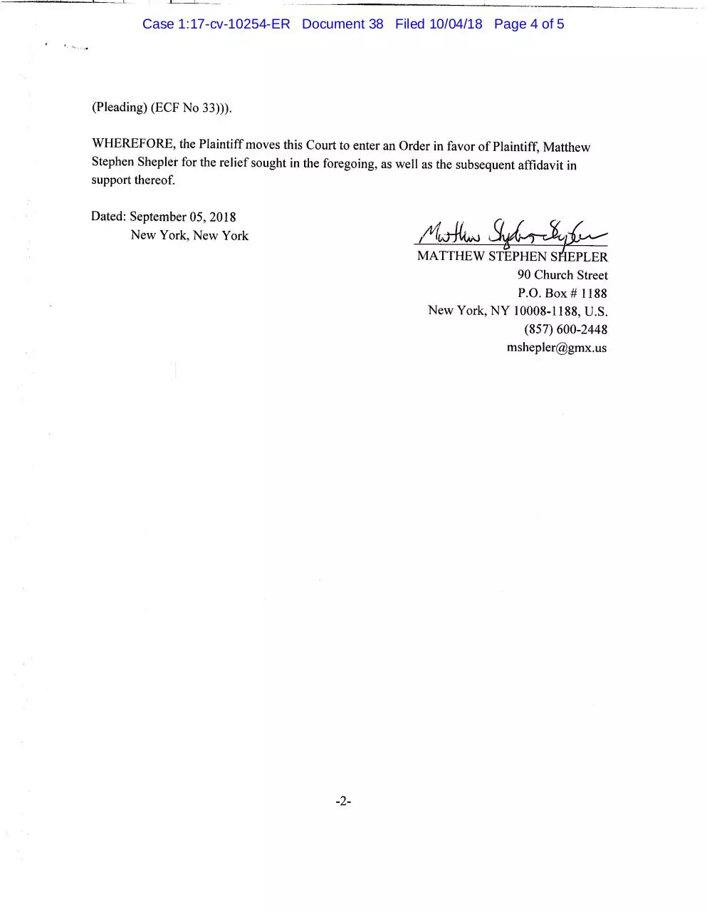 Page 4 of 5, Shepler.motion for extension of time