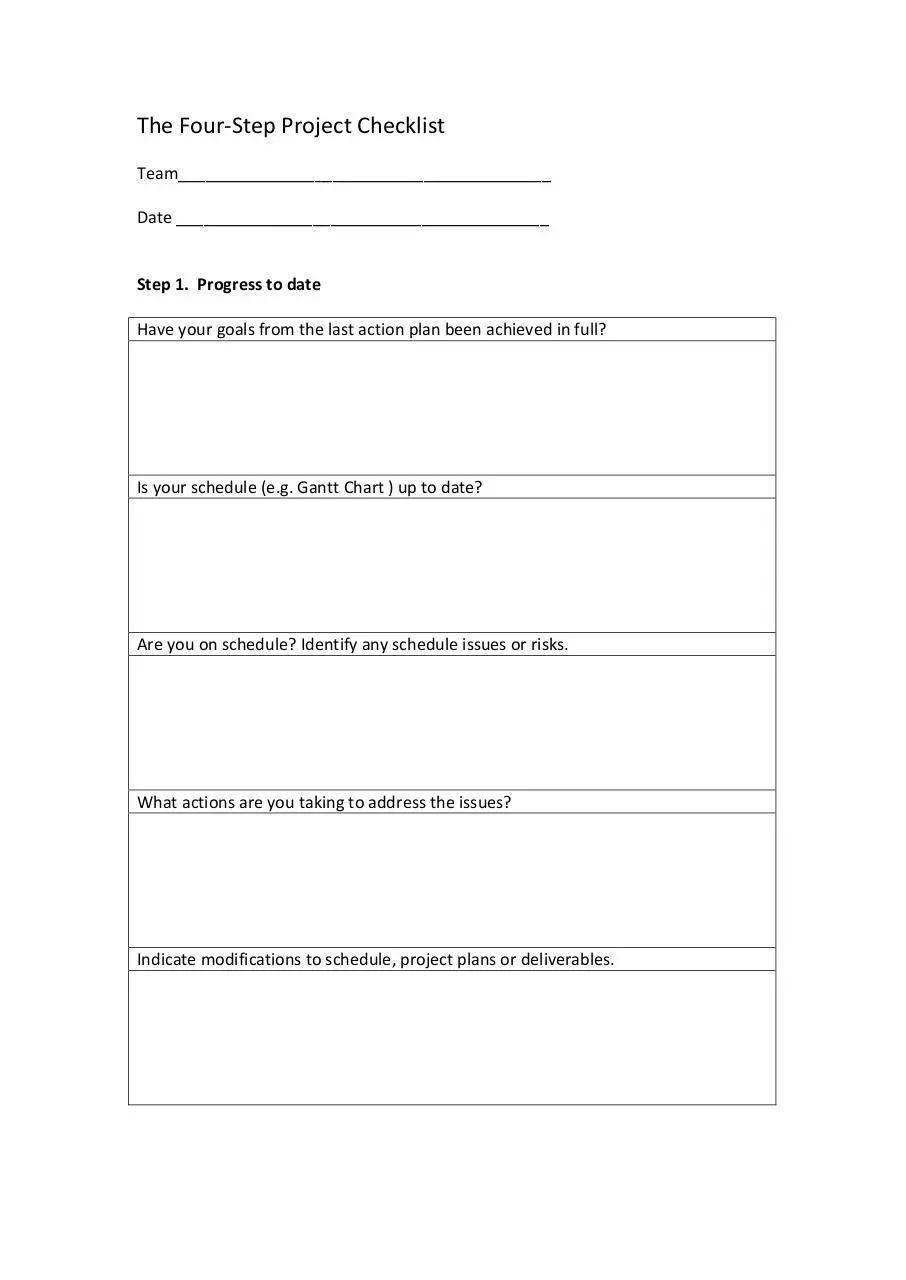 Page 1 of 4, meeting checklist