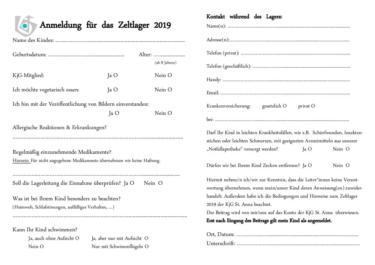 Page 1 of 2, Ausfüllbare Anmeldung