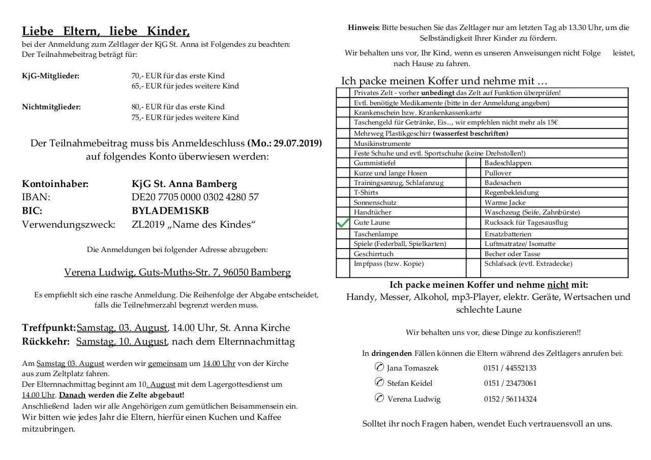 Page 1 of 1, Informationsblatt