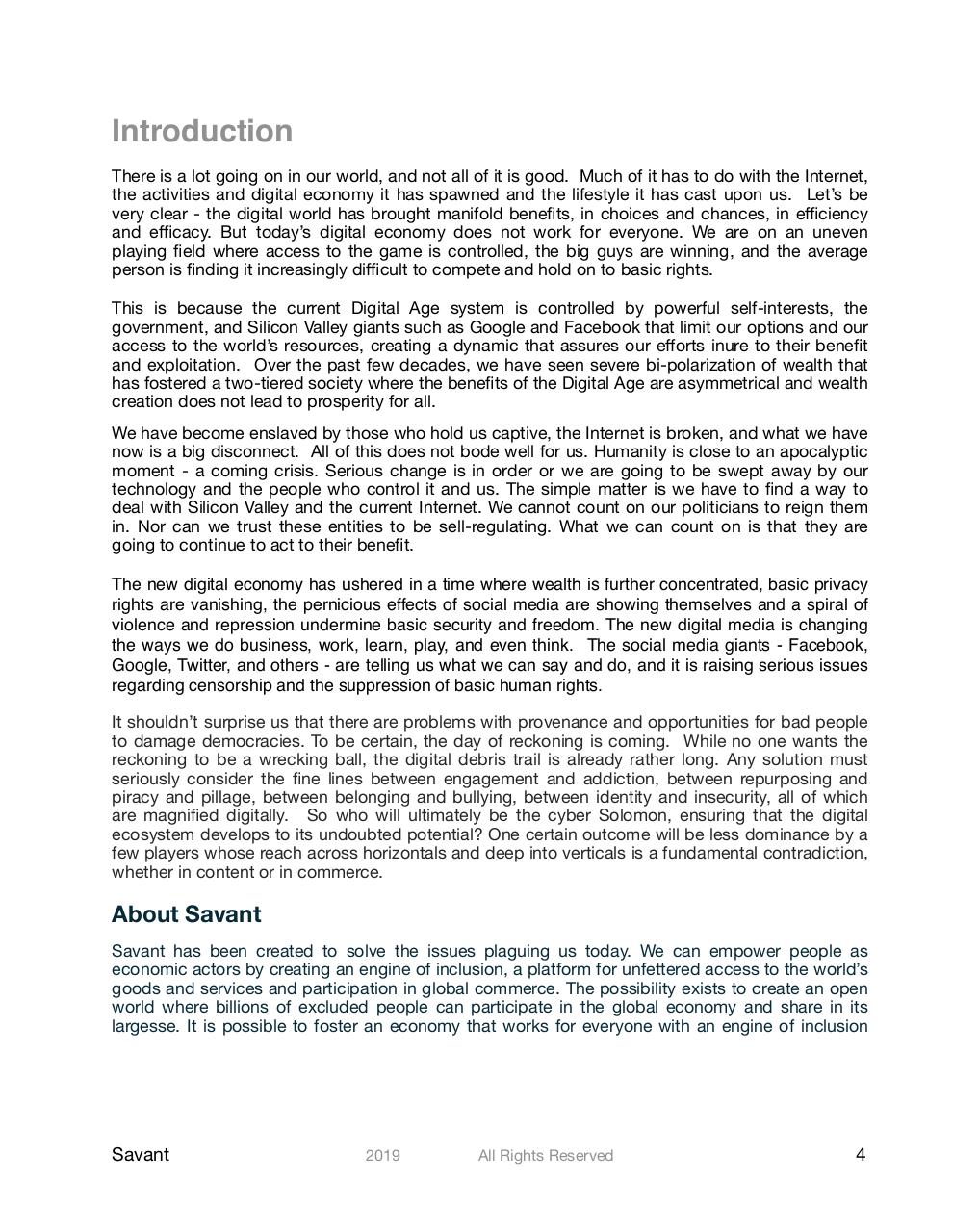 Savant Whitepaper V-1.0.pdf - page 4/35