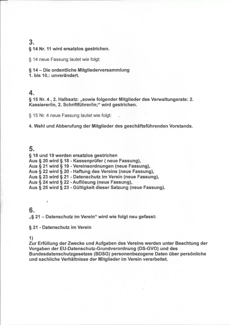 Page 2 of 3, Antrag auf Satzungsänderungen
