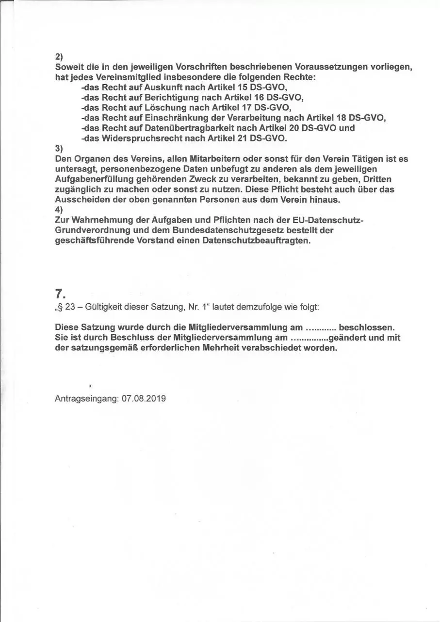 Page 3 of 3, Antrag auf Satzungsänderungen