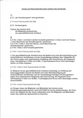 Page 1, Antrag auf Satzungsänderungen