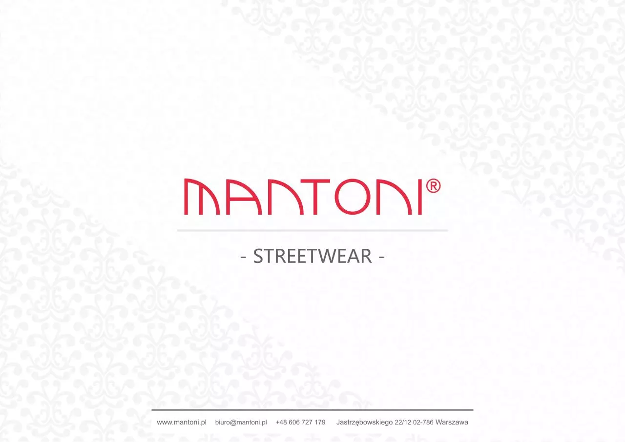 Page 1 of 25, MANTONI STREETWEAR 2019