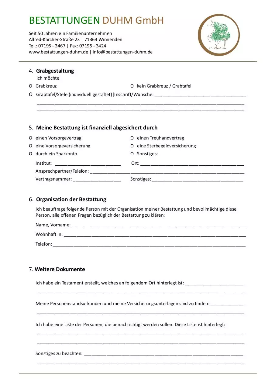 Page 3 of 4, Bestattungsverfügung 2019, Layout 1