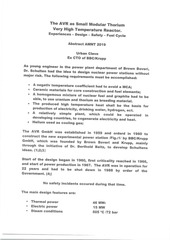 Page 2, The AVR as Small Modular Thorium Very High Temperature Reactor