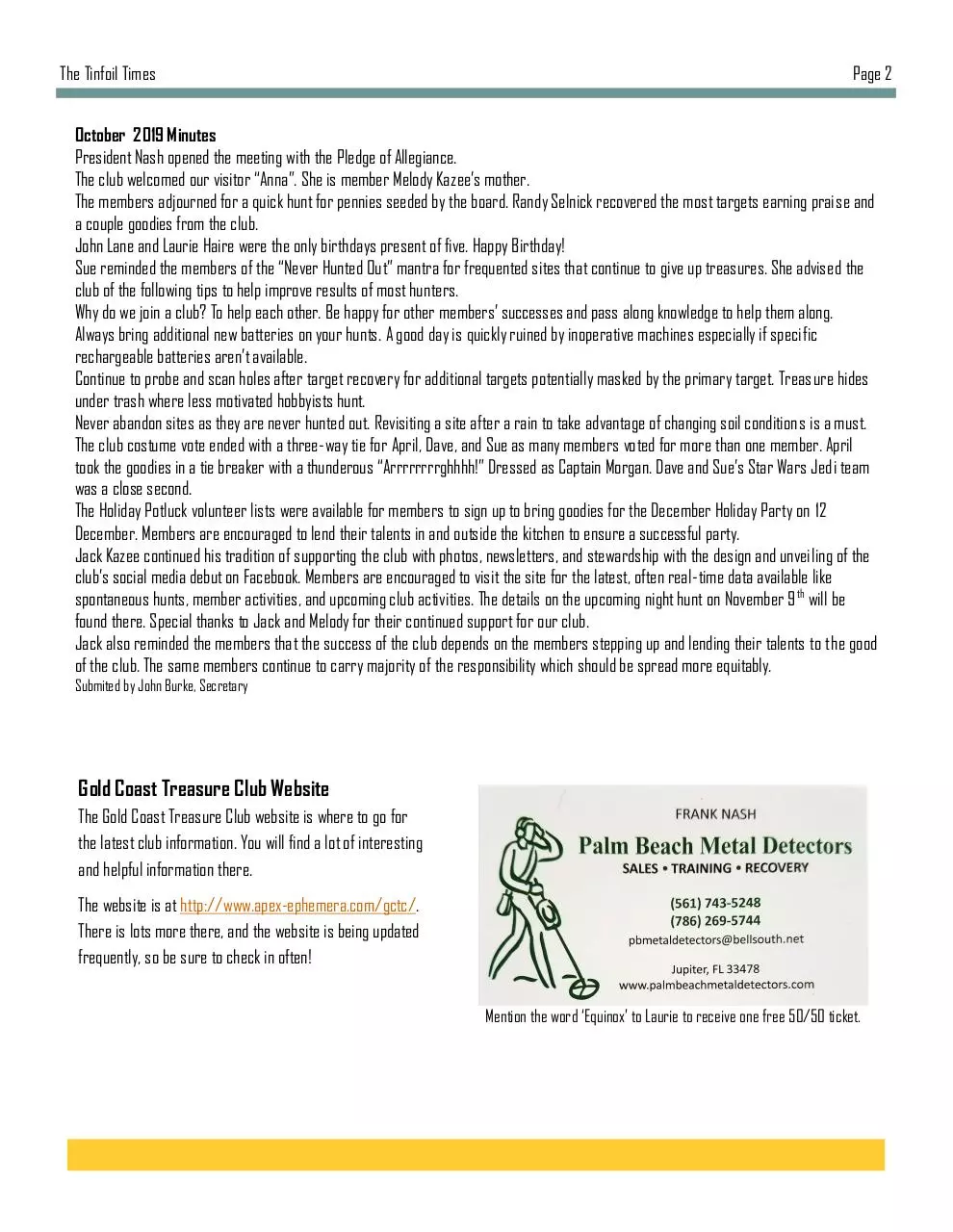Page 2 of 6, 2019 November GCTC Newsletter