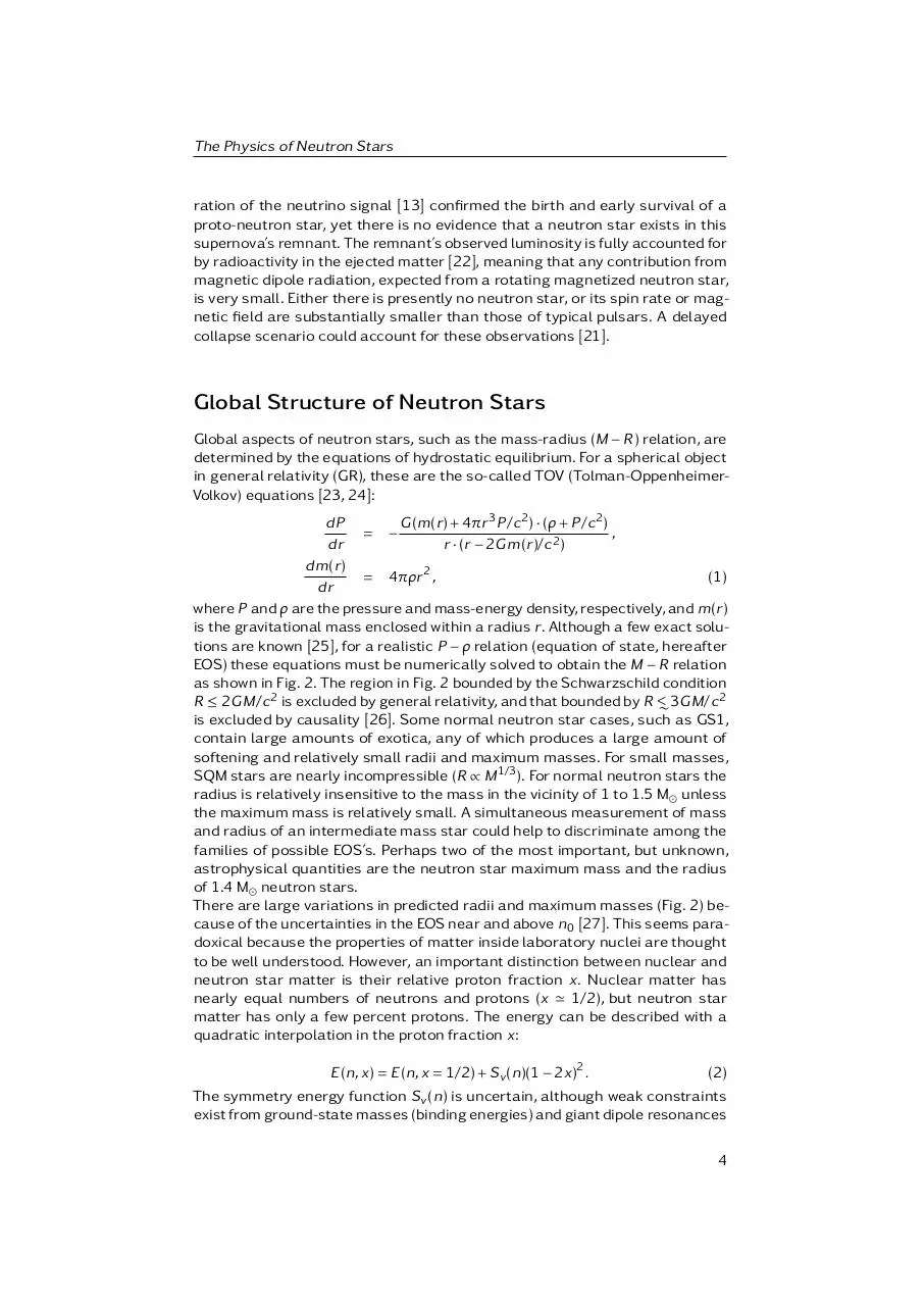 Page 4 of 19, J.M. Lattimer and M. Prakash. The Physics of Neutron Stars