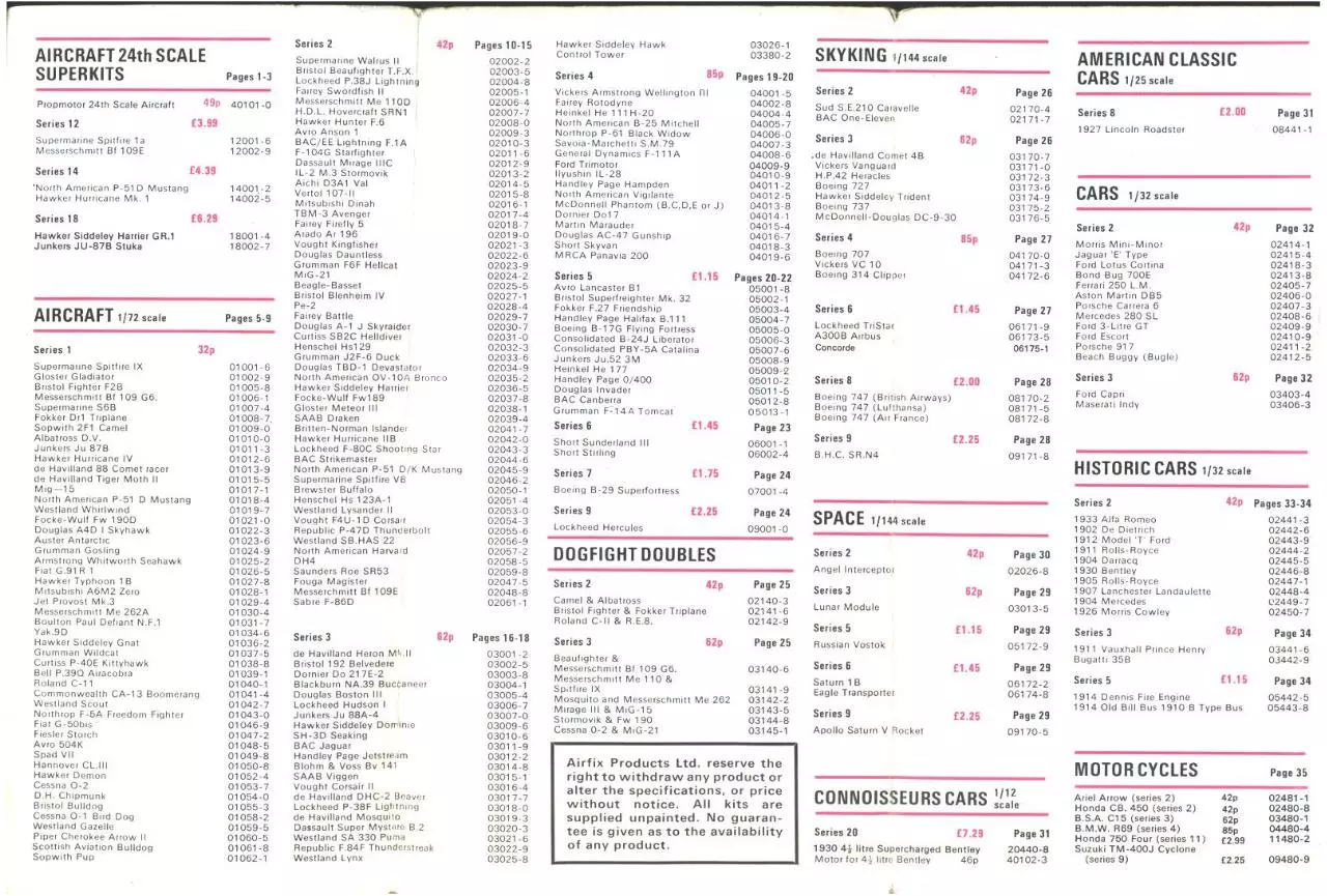 Page 2 of 4, Airfix Price List 1976 2nd Ed