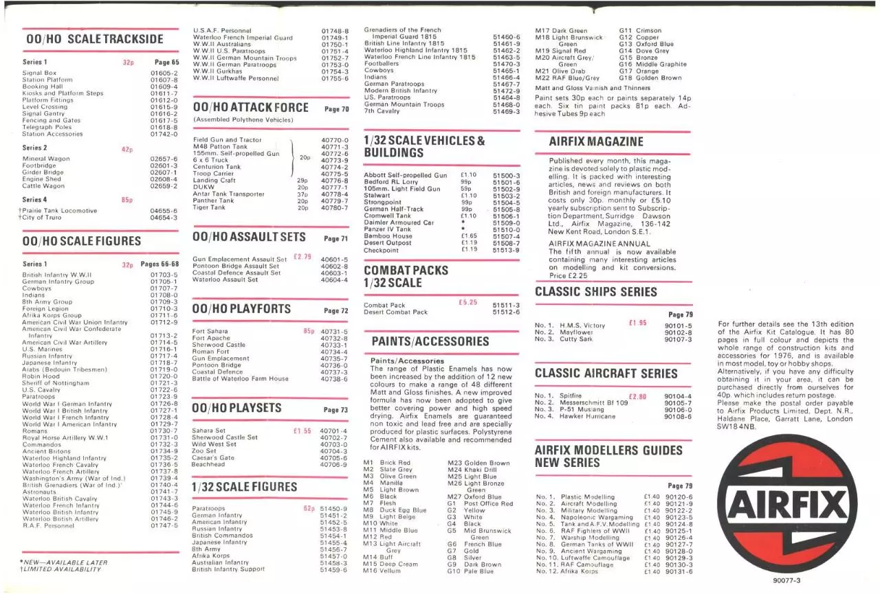 Page 4 of 4, Airfix Price List 1976 2nd Ed