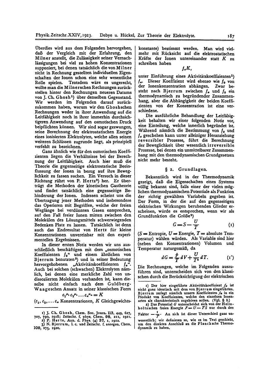 Zur Theorie der Elektrolyte I. P. Debye und E. HÃ¼ckel (1923). Physikalische Zeitschrift.pdf - page 3/22