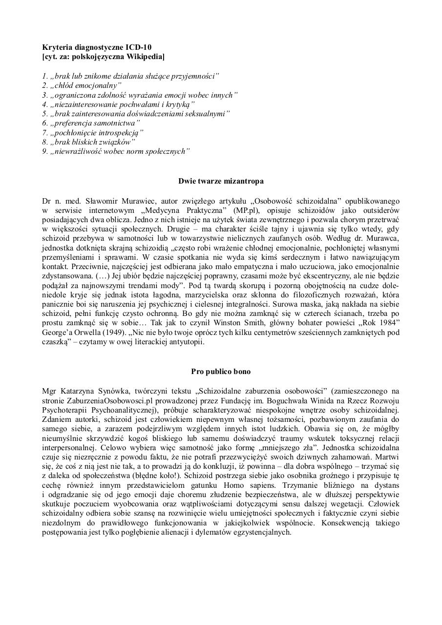 Schizoidia i schizoidzi. Czym jest osobowoÅ›Ä‡ schizoidalna.pdf - page 2/6