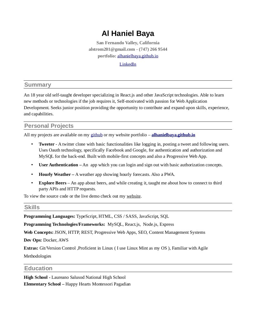 Document preview resume.pdf - page 1/1