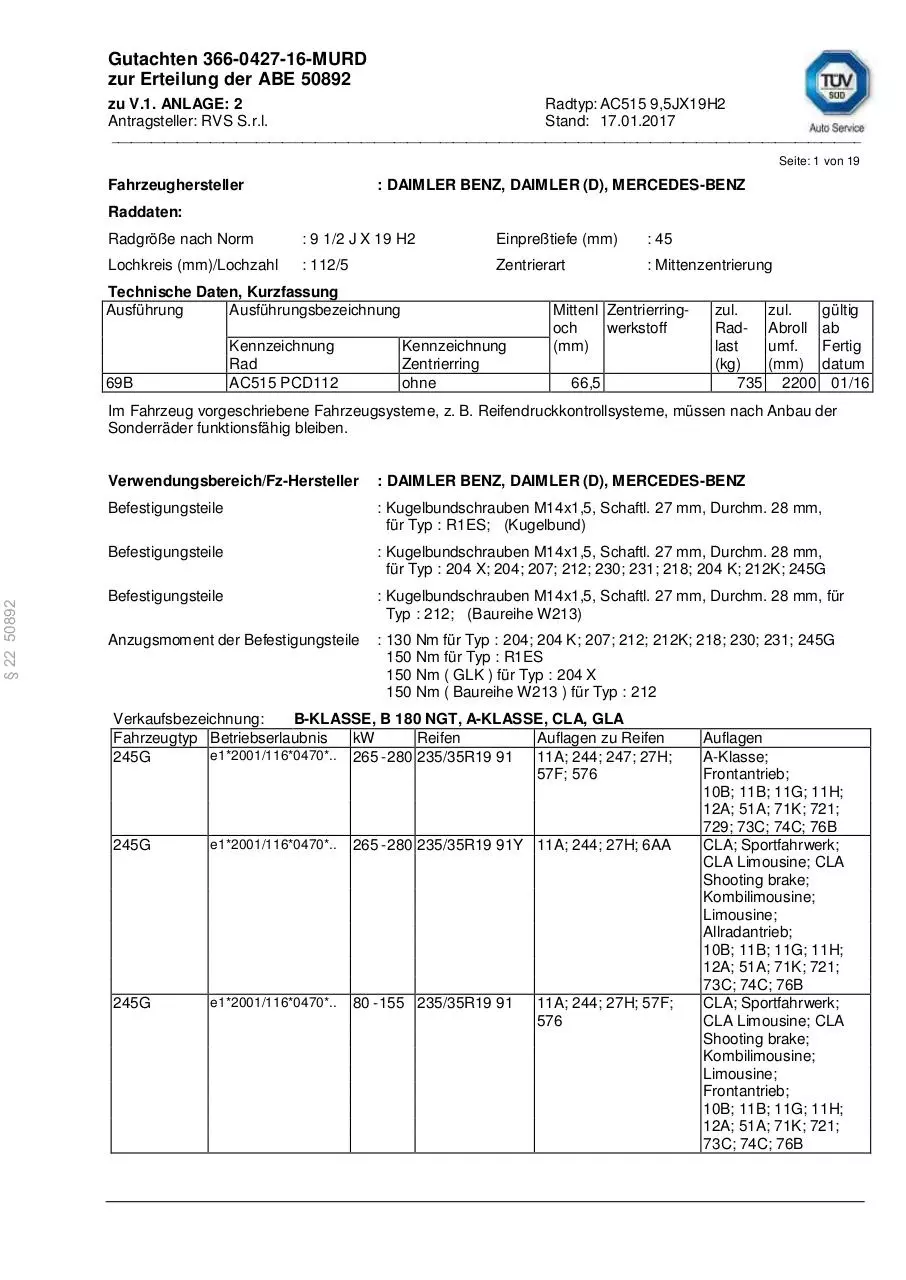 Page 1 of 19, DM04 95X19 5X112 ET45 666