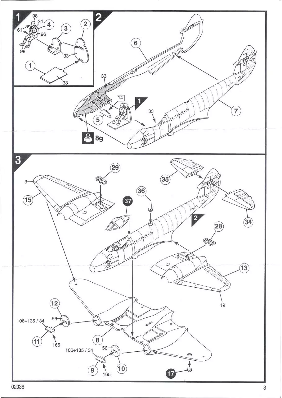 Page 3 of 8, Airfix 72 Gloster Meteor F.III (02038)