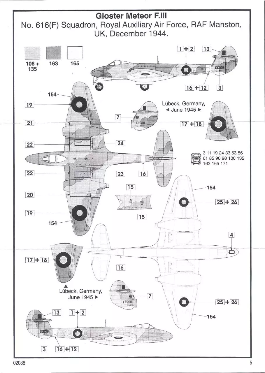 Page 5 of 8, Airfix 72 Gloster Meteor F.III (02038)