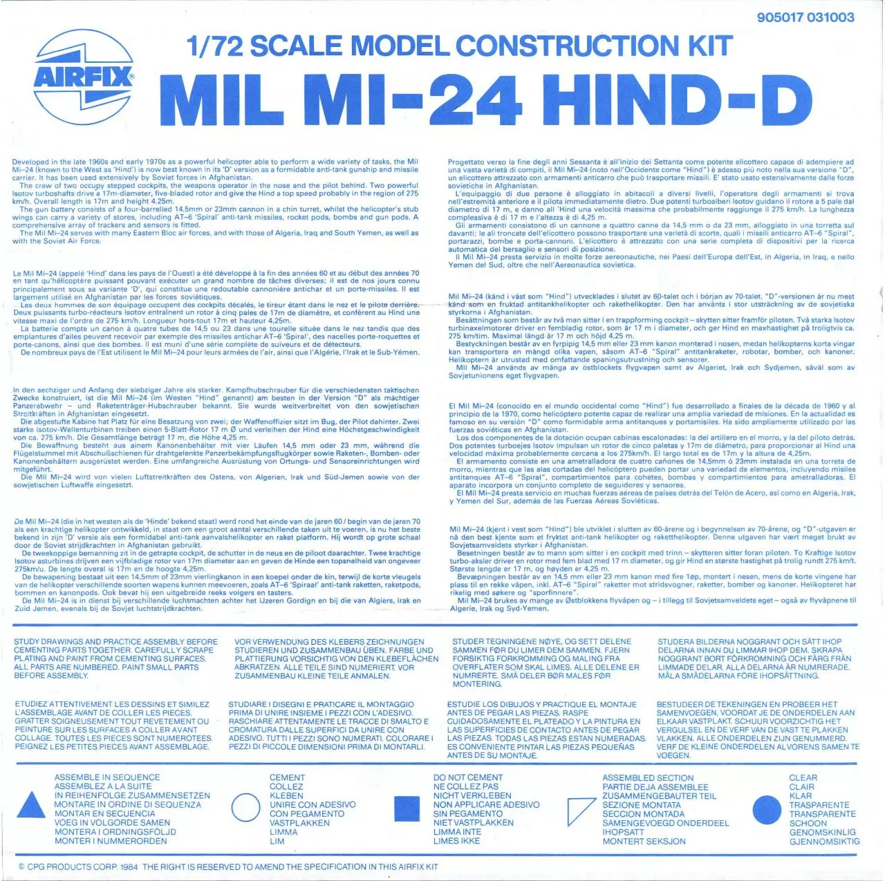 Page 1 of 7, Airfix 72 MiL Mi 24 Hind D Gunship (9 05017)