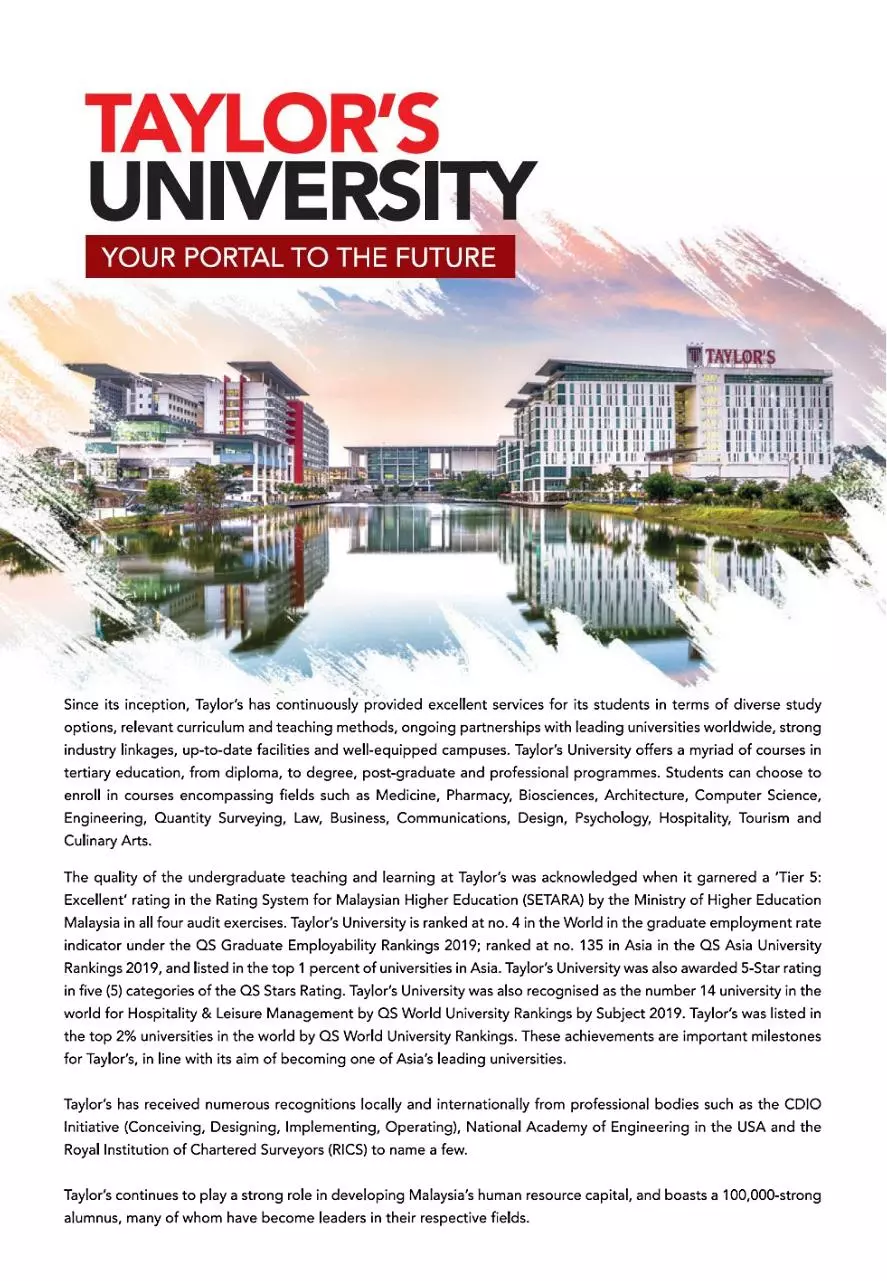 Page 2 of 22, Taylor's BT Digital Prospectus V3