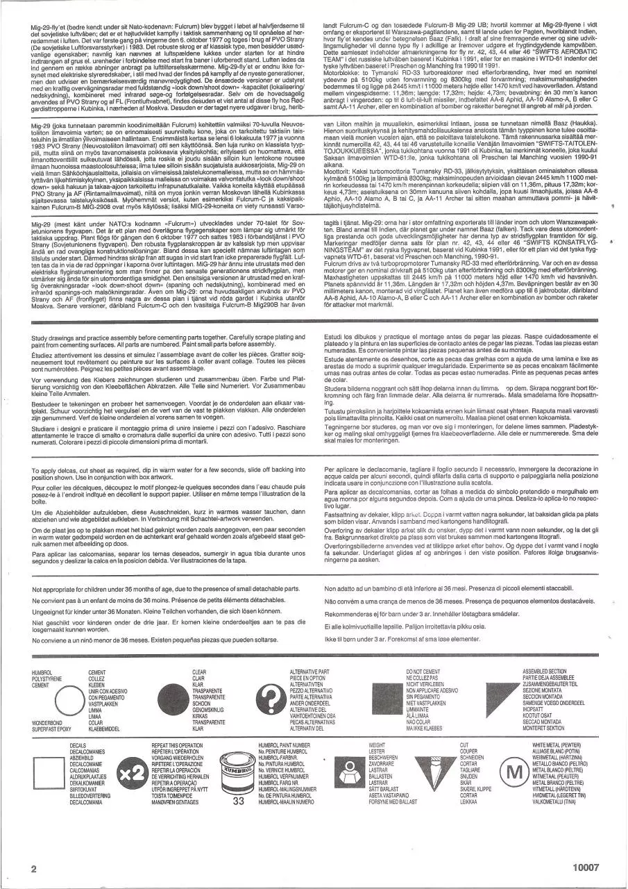 Page 2 of 9, Airfix 72 Hi Tech MiG 29 Fulcrum A (10007)