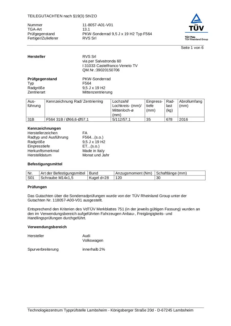 Page 1 of 6, DM04 95X19 5X112 ET35 571