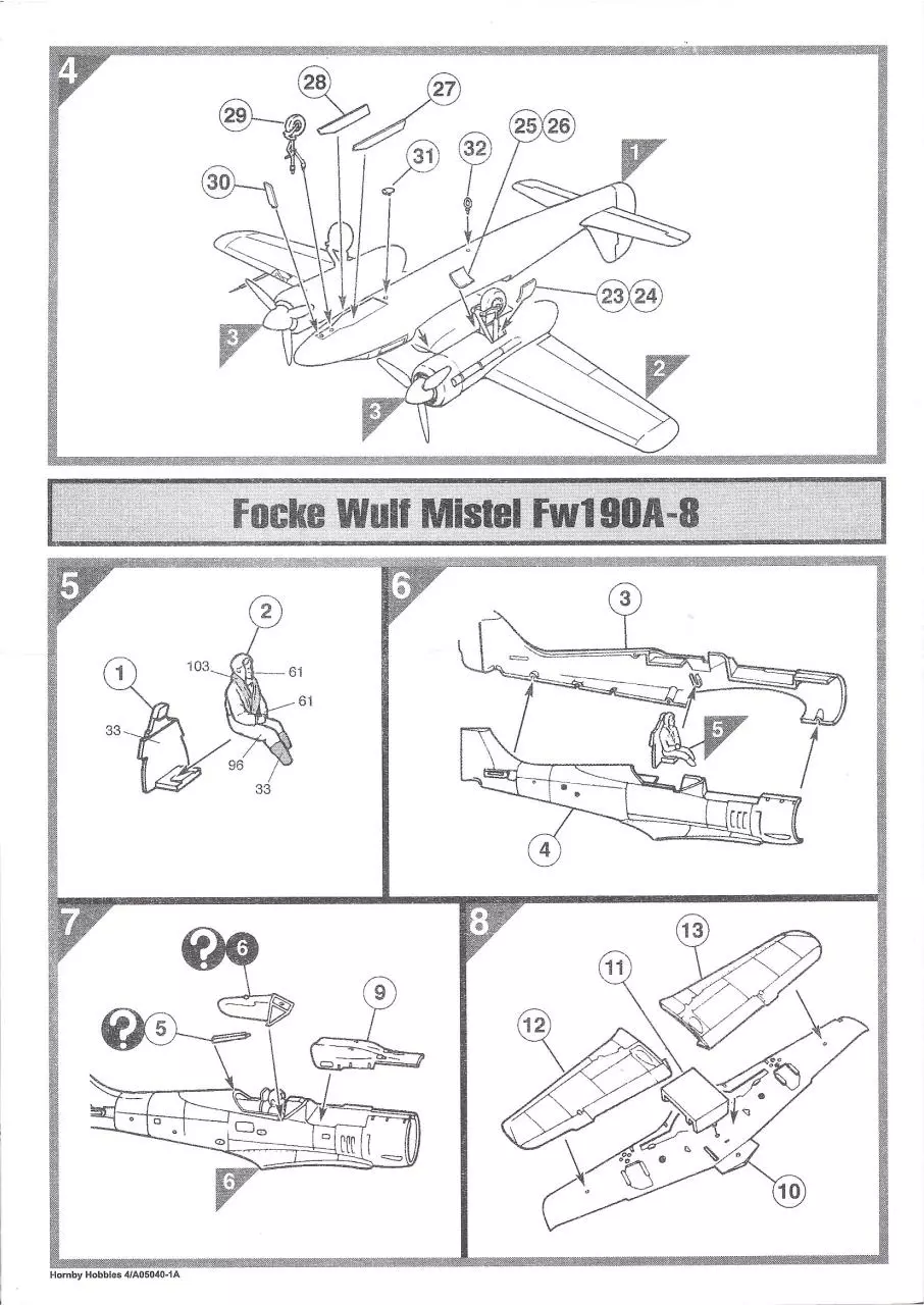 Page 4 of 9, Airfix 72 Focke Wulf Ta 154 Fw 190A Mistel (A05040)