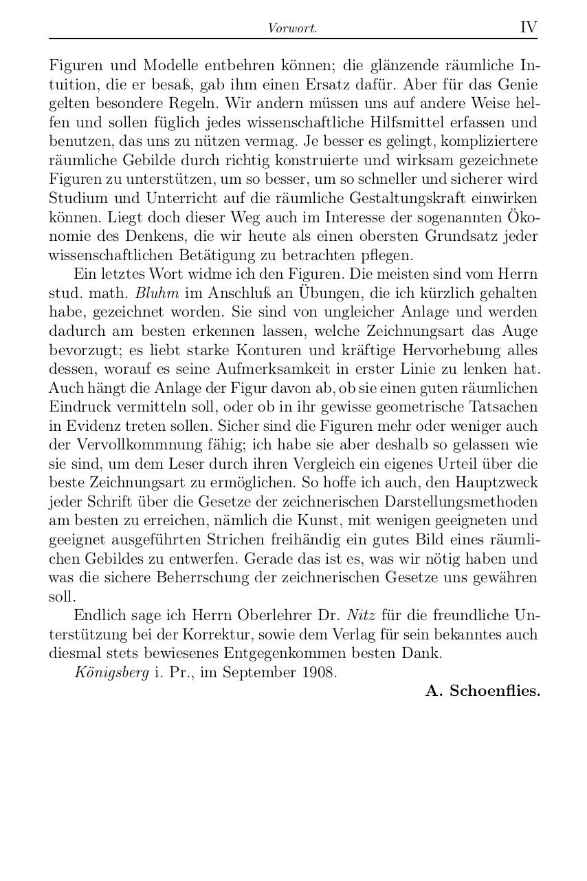 Arthur Schoenflies. EinfÃ¼hrung in die Hauptgesetze der Zeichnerischen Darstellungsmethoden.pdf - page 4/99