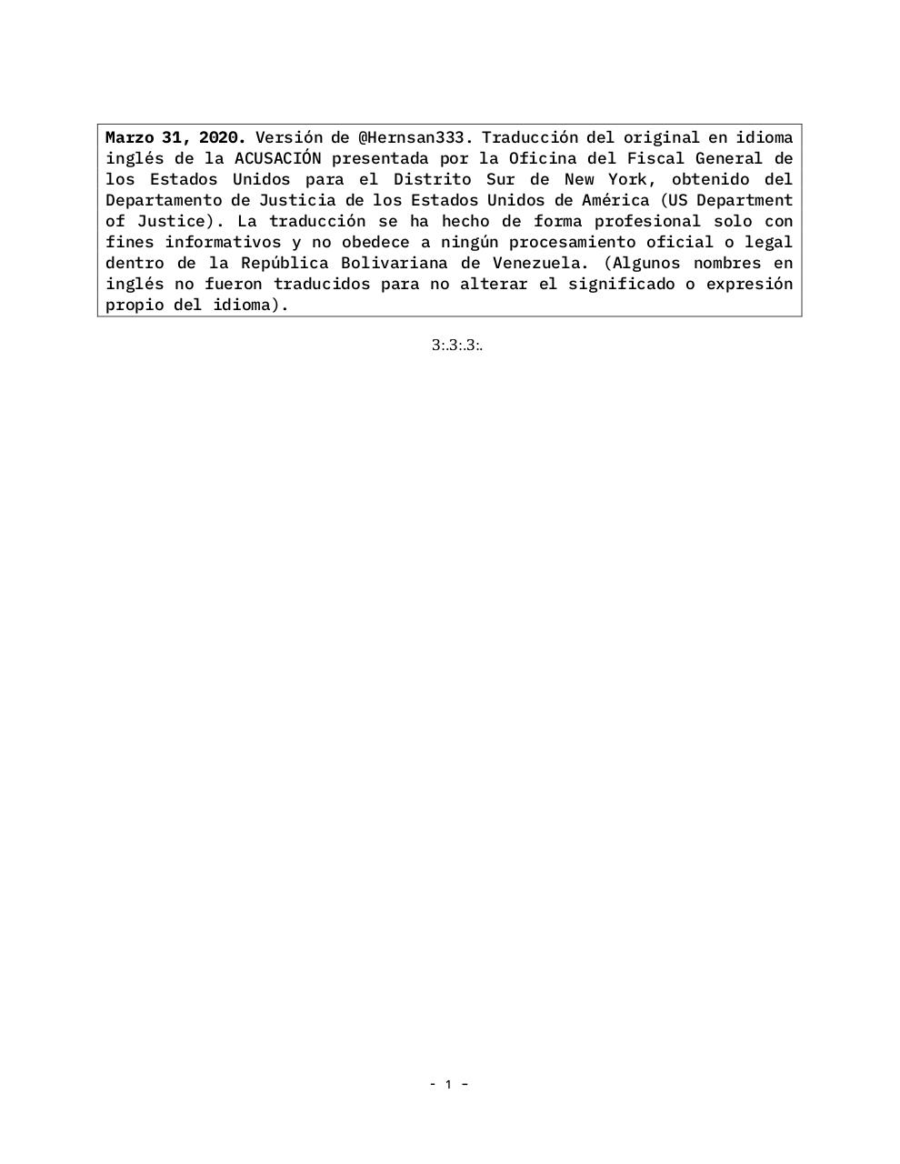 Acusacion Penal _ Maduro y Otros_Traducida Abril 2020_ByHS.pdf - page 1/51