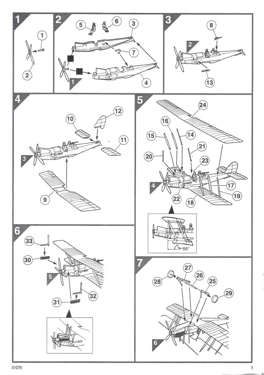 Page 3 of 5, Airfix 72 R.A.F. RE8 (01076)