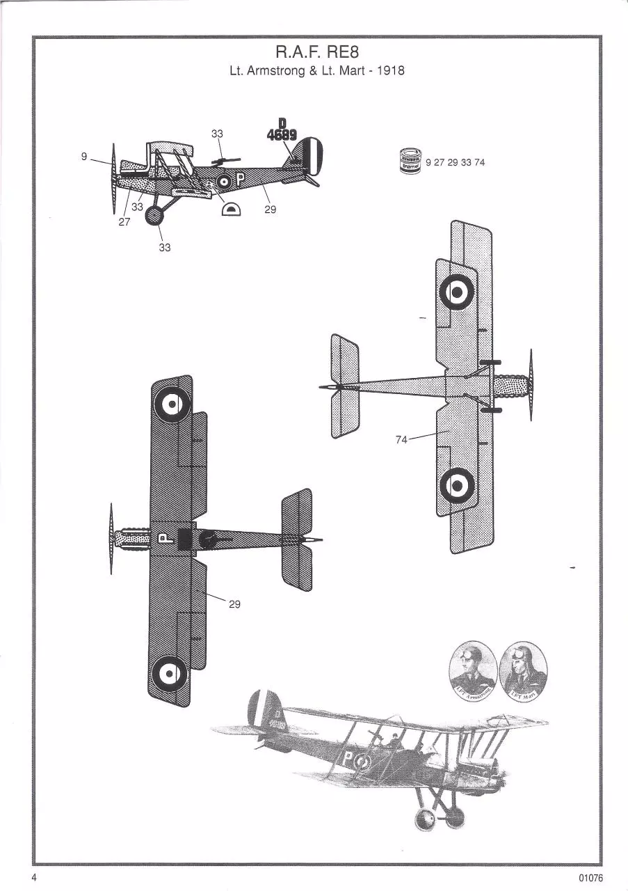 Page 4 of 5, Airfix 72 R.A.F. RE8 (01076)