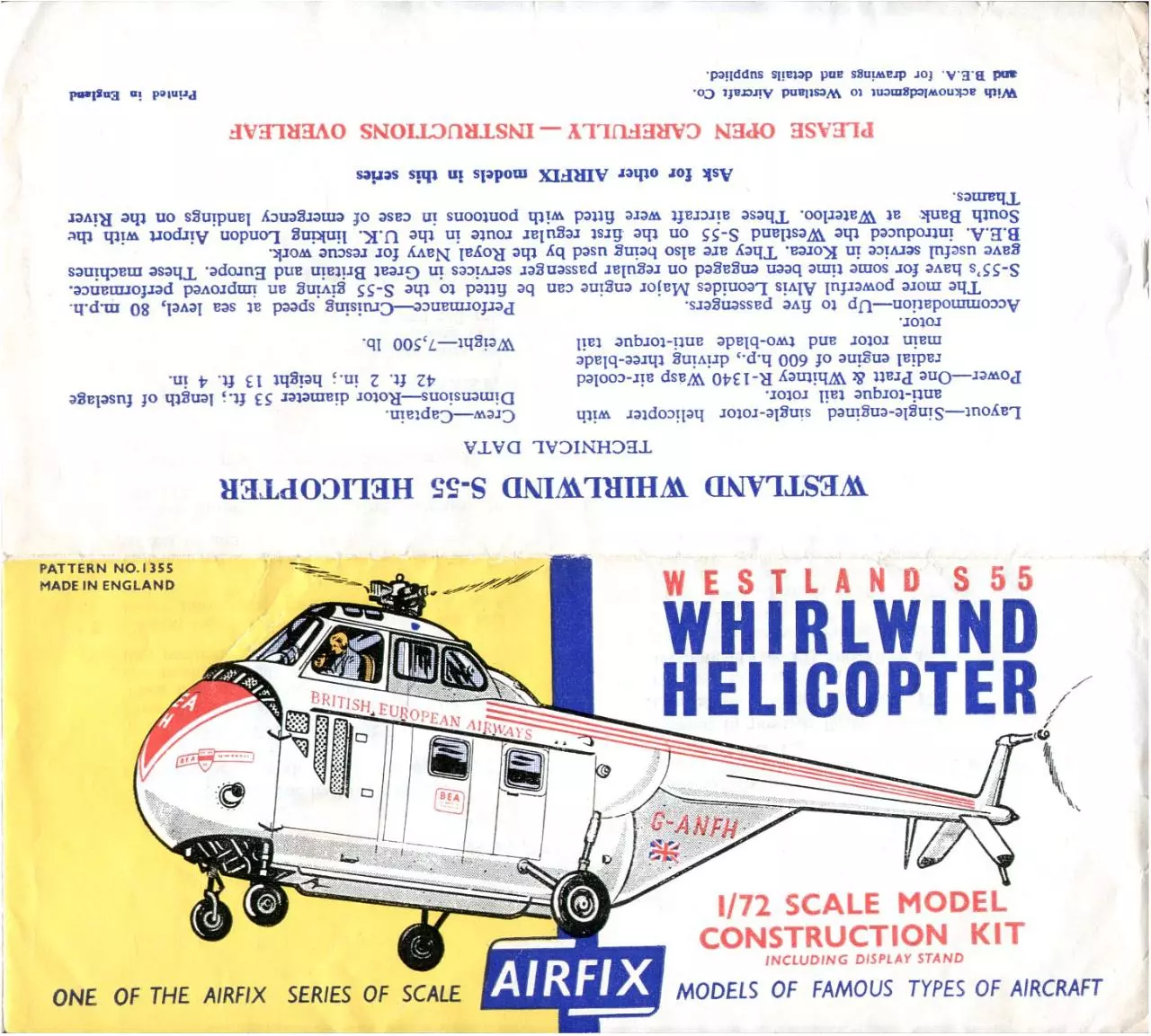Page 1 of 4, Airfix 72 Westland Whirlwind S 55 Helicopter (1355)