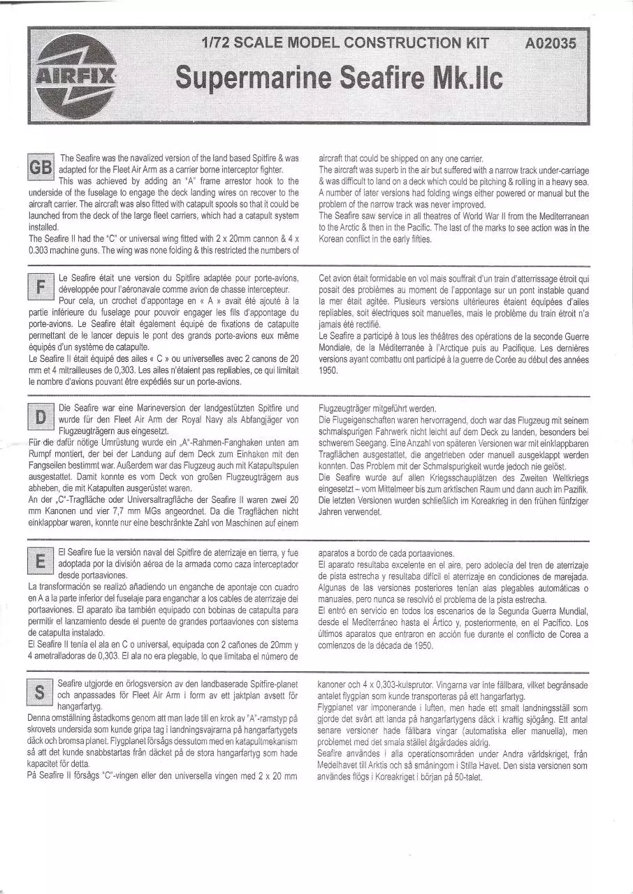 Page 3 of 19, Airfix 72 Fleet Air Arm Anniversary (A50099)