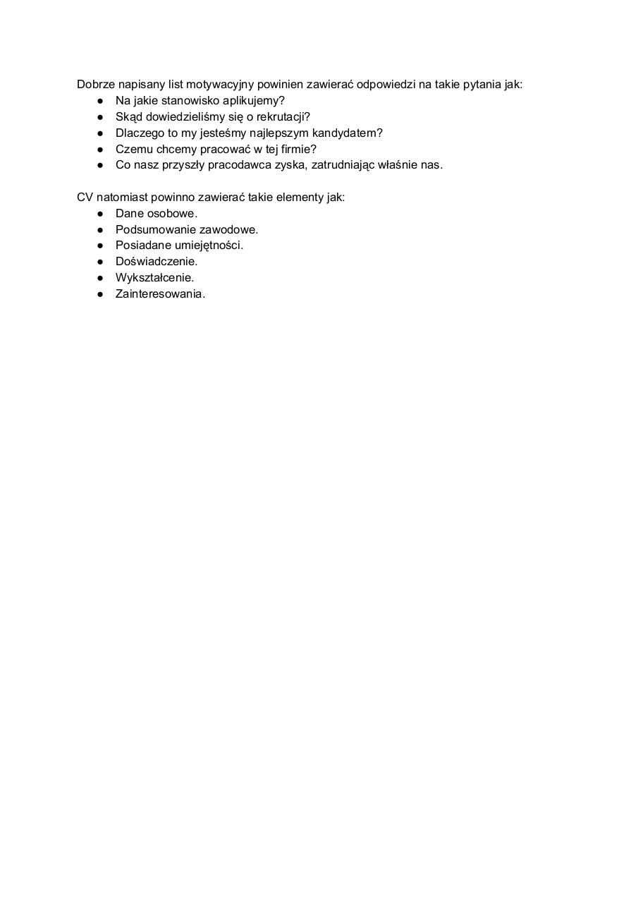 Document preview Elementy CV oraz listu motywacyjnego.pdf - page 1/1