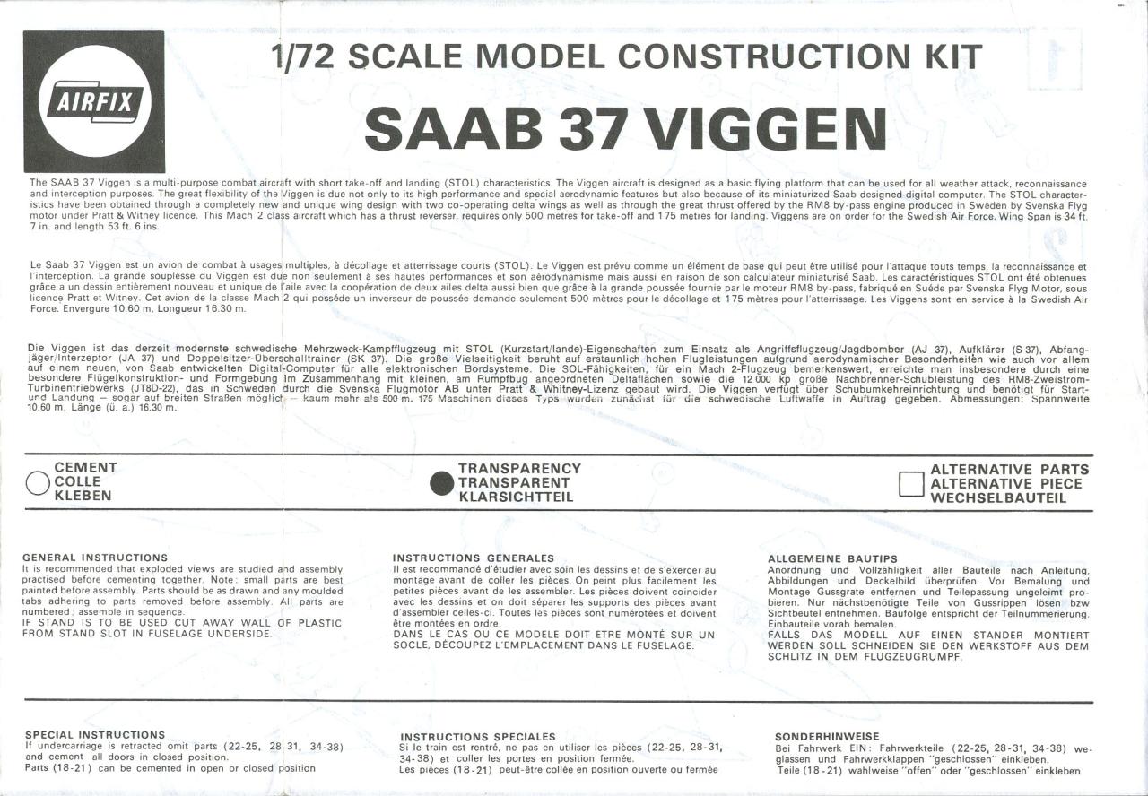 Airfix 72 Saab 37 Viggen 1 Pdf Archive